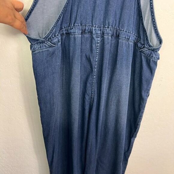 Jordage Overall Womens Size Large Dark Blue Soft Drawaist Chambray Lightweight - Picture 14 of 16